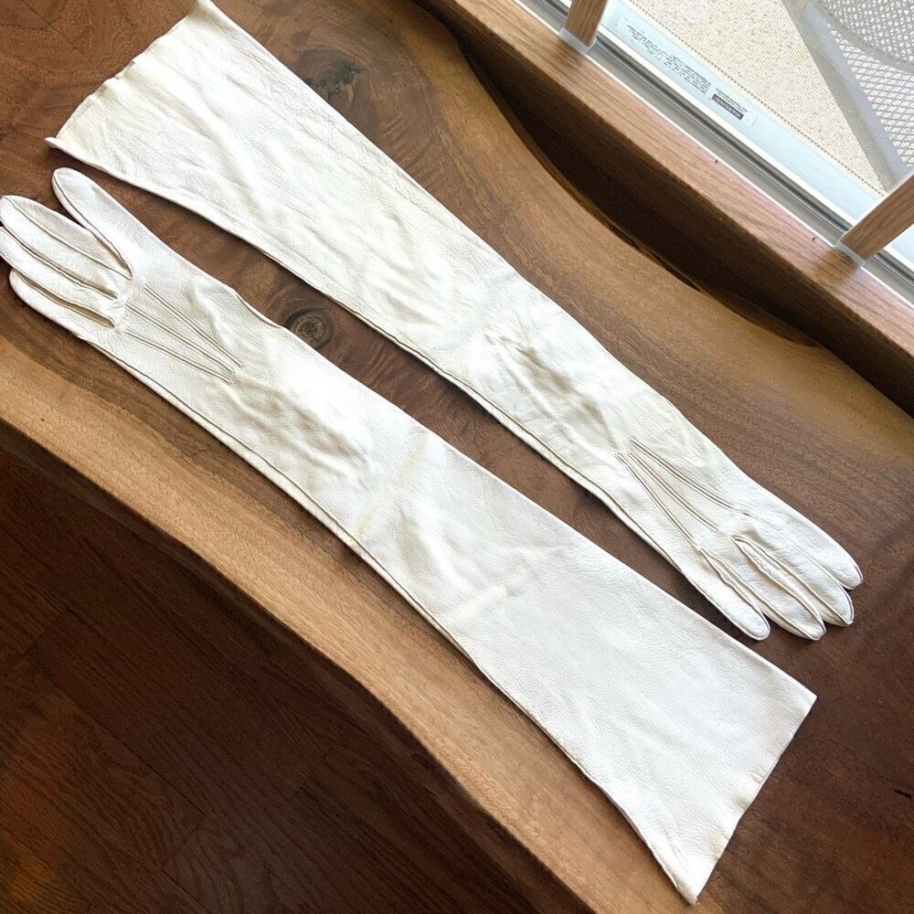 VINTAGE Long Kidskin Gloves - Picture 4 of 10